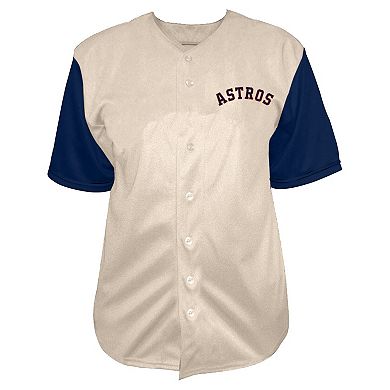 Men's Profile Cream Houston Astros Big & Tall Full-Button Jersey