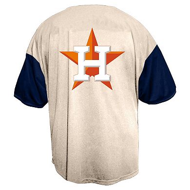 Men's Profile Cream Houston Astros Big & Tall Full-Button Jersey