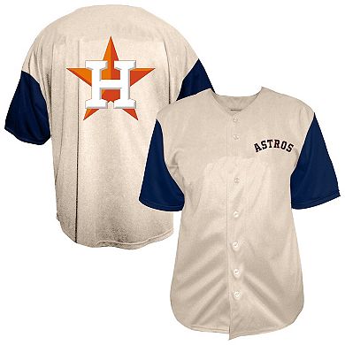 Men's Profile Cream Houston Astros Big & Tall Full-Button Jersey