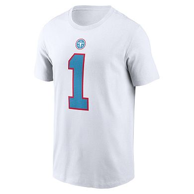 Men's Nike Cameron Ward White Tennessee Titans Player Name & Number T-Shirt