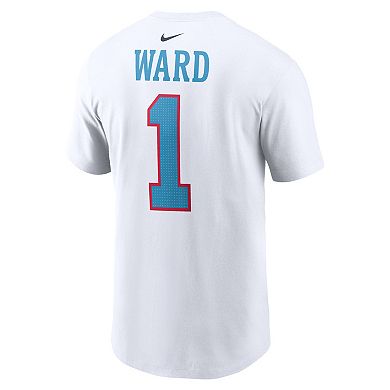 Men's Nike Cameron Ward White Tennessee Titans Player Name & Number T-Shirt