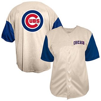 Men's Profile Cream Chicago Cubs Big & Tall Full-Button Jersey