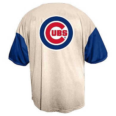 Men's Profile Cream Chicago Cubs Big & Tall Full-Button Jersey