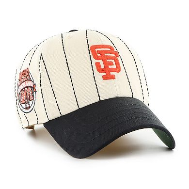 Men's '47 x Rawlings Natural/Black San Francisco Giants Pinstripe Clean Up Adjustable Hat