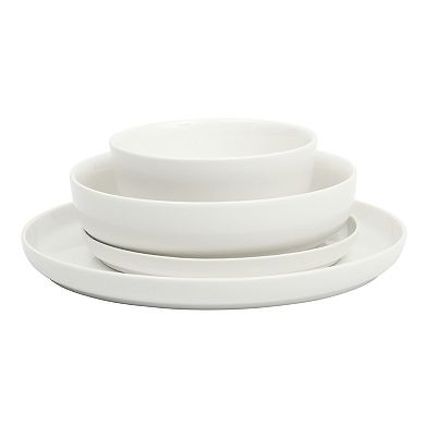 Gibson Home Oslo 16 Piece Porcelain Plates and Double Bowls Set