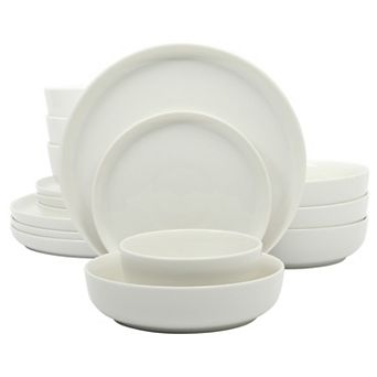 Gibson Home Oslo 16 pc Porcelain Plates and Double Bowls Set