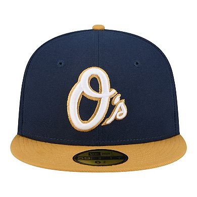 Men's New Era Navy/Khaki Baltimore Orioles Two-Tone Color Pack 59FIFTY Fitted Hat