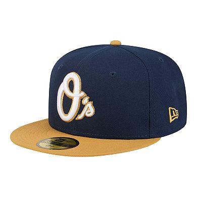 Men's New Era Navy/Khaki Baltimore Orioles Two-Tone Color Pack 59FIFTY Fitted Hat