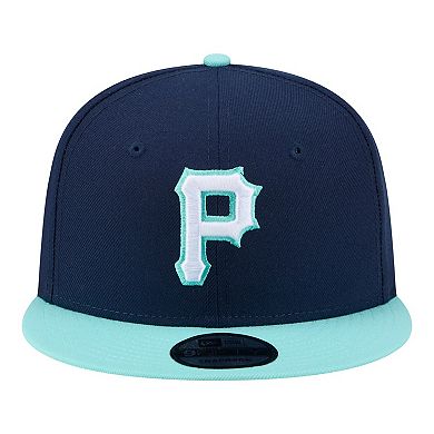 Men's New Era Navy/Turquoise Pittsburgh Pirates Two-Tone Color Pack 9FIFTY Snapback Hat