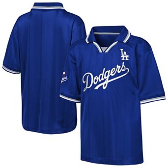 Youth Outerstuff Blue Los Angeles Dodgers Y2 Tech Stadium Fashion Collar T-Shirt