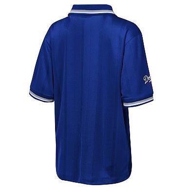 Youth Outerstuff Blue Los Angeles Dodgers Y2 Tech Stadium Fashion Collar T-Shirt