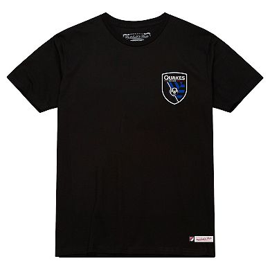 Men's Mitchell & Ness Black San Jose Earthquakes 2-Hit T-Shirt