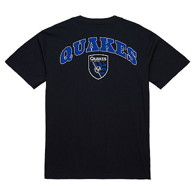 Men's Mitchell & Ness Black San Jose Earthquakes 2-Hit T-Shirt