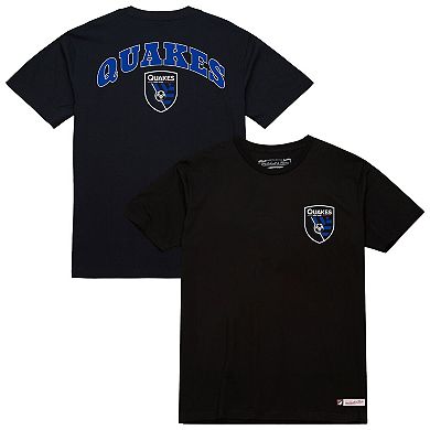 Men's Mitchell & Ness Black San Jose Earthquakes 2-Hit T-Shirt