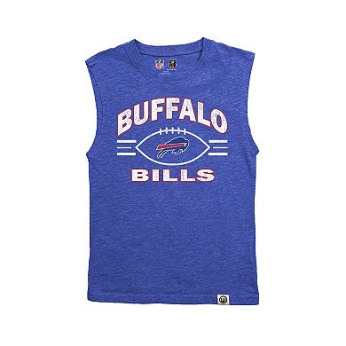 Youth Wes & Willy Heather Royal Buffalo Bills Muscle Tank Top