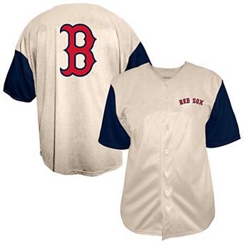 Men's Profile Cream Boston Red Sox Big & Tall Full-Button Jersey