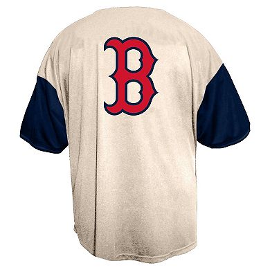 Men's Profile Cream Boston Red Sox Big & Tall Full-Button Jersey