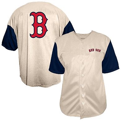 Men's Profile Cream Boston Red Sox Big & Tall Full-Button Jersey