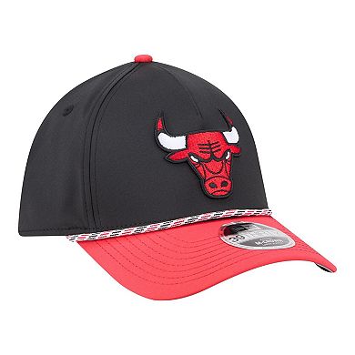Men's New Era Black/Red Chicago Bulls Rope Two-Tone M-Crown A-Frame 39THIRTY Flex Hat
