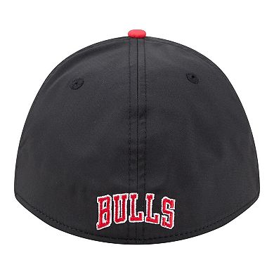 Men's New Era Black/Red Chicago Bulls Rope Two-Tone M-Crown A-Frame 39THIRTY Flex Hat