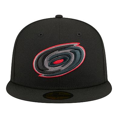 Men's New Era Black Carolina Hurricanes Color Pop 59FIFTY Fitted Hat