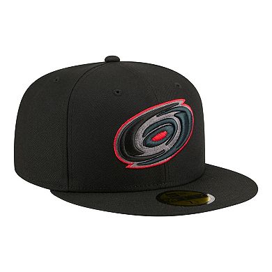 Men's New Era Black Carolina Hurricanes Color Pop 59FIFTY Fitted Hat