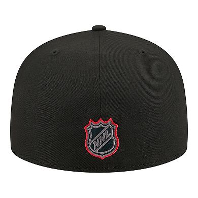 Men's New Era Black Carolina Hurricanes Color Pop 59FIFTY Fitted Hat