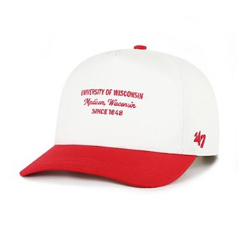Men's '47 White Wisconsin Badgers Contemporary Basics Two-Tone Hitch Adjustable Hat
