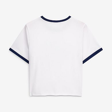 Women's ZooZatz White Michigan Wolverines Retro Ringer Tri-Blend T-Shirt