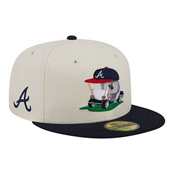 Men's New Era Cream/Navy Atlanta Braves Bullpen Cart 59FIFTY Fitted Hat