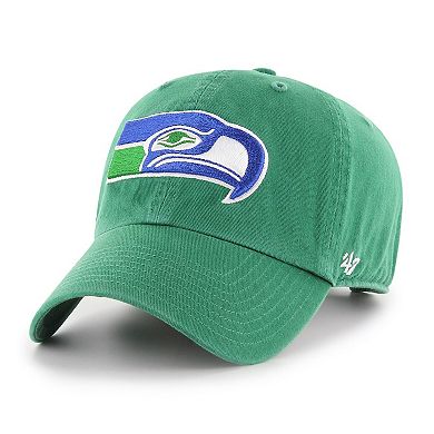 '47 Green Seattle Seahawks Throwback Clean Up Adjustable Hat
