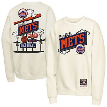 Youth Mitchell & Ness Natural New York Mets Retro Billboard Sweatshirt