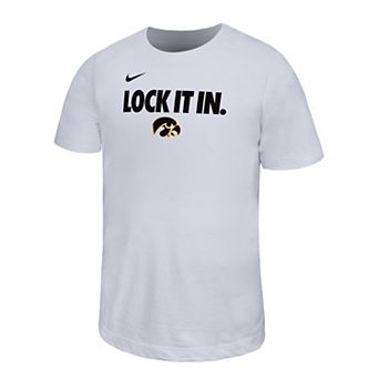 Youth Nike White Iowa Hawkeyes 2026 On-Court Bench Legend Dri-FIT T-Shirt