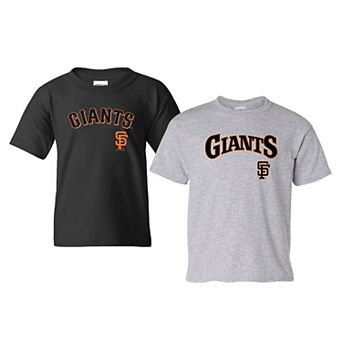 Youth Soft as a Grape Black/Gray San Francisco Giants Cooperstown 2-Pack T-Shirt Set