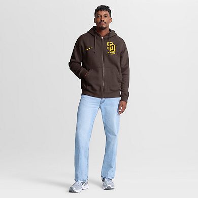 Men's Nike Brown San Diego Padres Primetime Lockup Full-Zip Hoodie