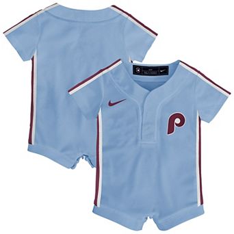 Newborn Nike Light Blue Philadelphia Phillies Alternate Replica Romper Jersey