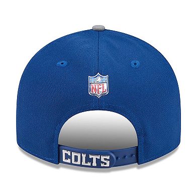 Men's New Era Royal/Gray Indianapolis Colts 2026 NFL Draft On Stage Pre-Curved 9FIFTY Snapback Hat