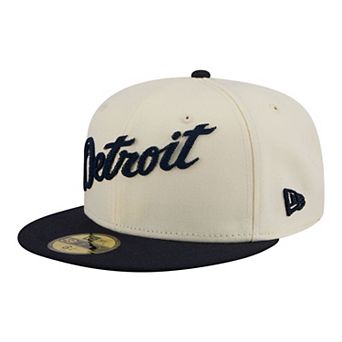 Men's New Era Cream Detroit Tigers Two-Tone Stitch 59FIFTY Fitted Hat