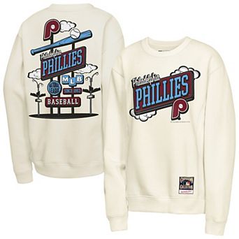 Youth Mitchell & Ness Natural Philadelphia Phillies Retro Billboard Sweatshirt