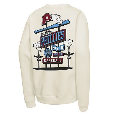 Youth Mitchell & Ness Natural Philadelphia Phillies Retro Billboard Sweatshirt