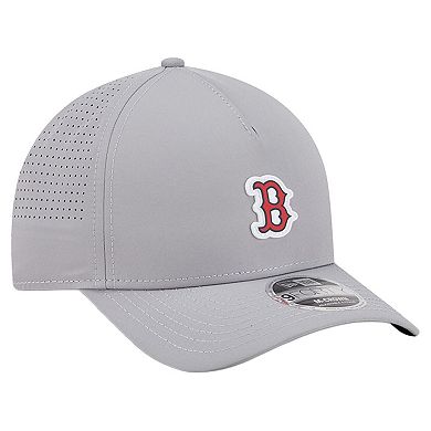 Men's New Era Gray Boston Red Sox Micro Logo 9FORTY M-Crown A-Frame Adjustable Hat