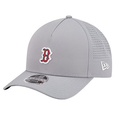 Men's New Era Gray Boston Red Sox Micro Logo 9FORTY M-Crown A-Frame Adjustable Hat