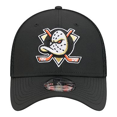 Men's New Era Black Anaheim Ducks Logo 39THIRTY Flex Hat
