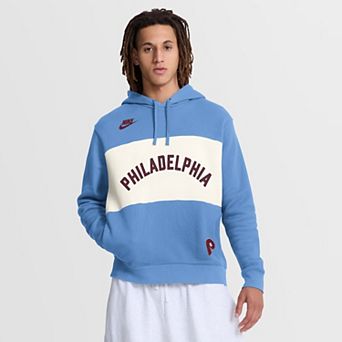 Men's Nike Light Blue Philadelphia Phillies '80s Cooperstown Collection Legacy Color-Block Hoodie