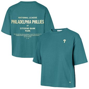 Women's '47 Teal Philadelphia Phillies Plus Size Leon City Cropped T-Shirt