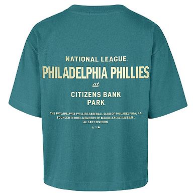 Women's '47 Teal Philadelphia Phillies Plus Size Leon City Cropped T-Shirt