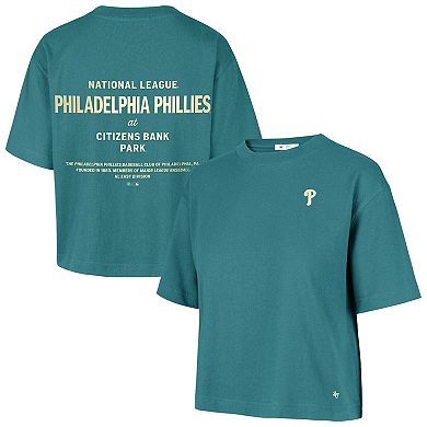 Women's '47 Teal Philadelphia Phillies Plus Size Leon City Cropped T-Shirt