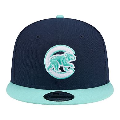 Men's New Era Navy/Turquoise Chicago Cubs 2-Tone Color Pack 9FIFTY Snapback Hat