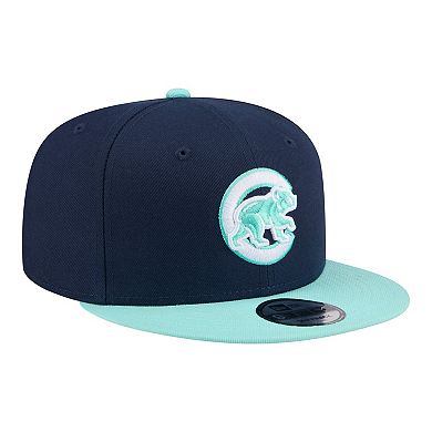 Men's New Era Navy/Turquoise Chicago Cubs 2-Tone Color Pack 9FIFTY Snapback Hat