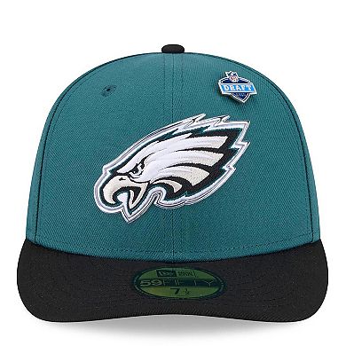 Men's New Era Midnight Green/Black Philadelphia Eagles 2026 NFL Draft Pre-Curved 59FIFTY Fitted Hat